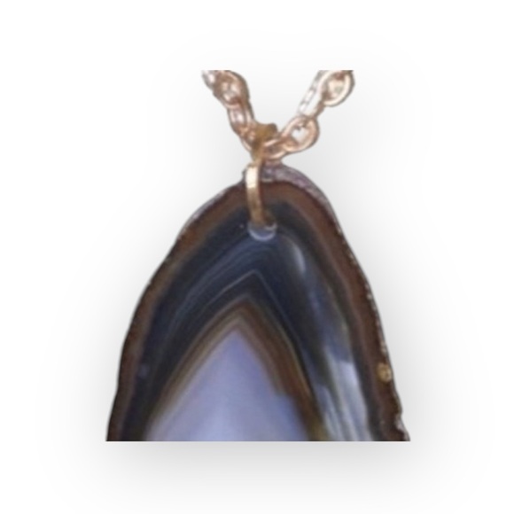 new Robert Rose ✲ Organic Agate Slice Necklace ✲ Rose Gold + Seed Bead Chain ✲ - Picture 4 of 16